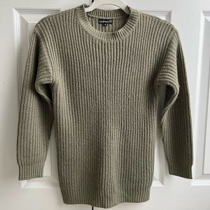 Olive petite crew neck sweater